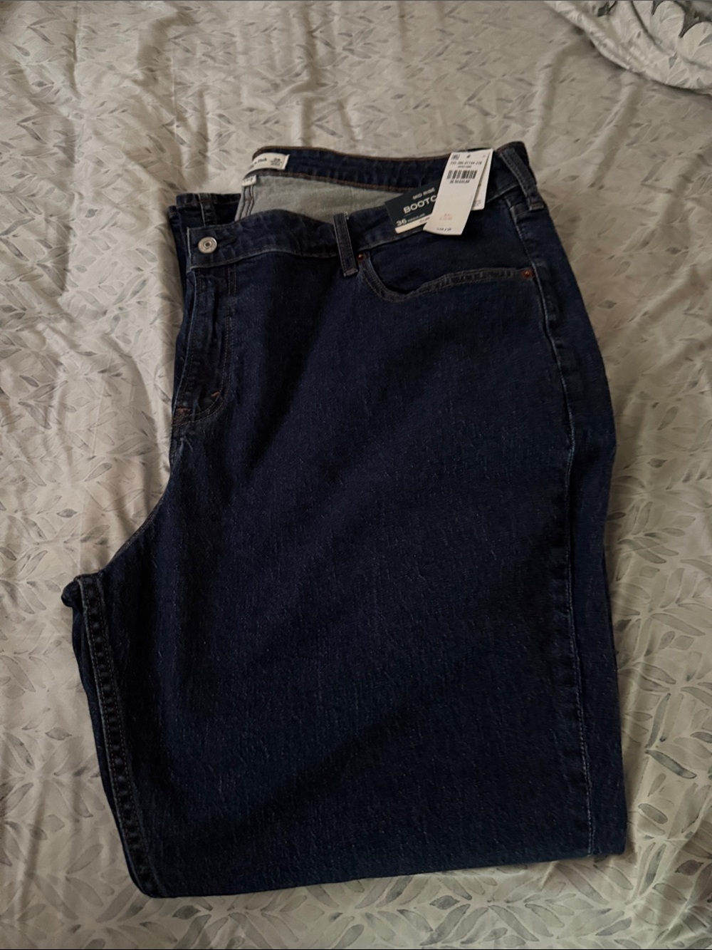 Abercrombie & Fitch Dark Blue Women's, Mid-Rise, Curve Love, Bootcut Jeans